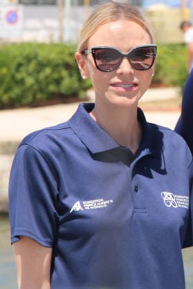 IPA85851076 - Viareggio: Prince Albert of Monaco and Princess Charlene at The Crossing, the water bike challenge organized by the Princess s Foundation, which starts in Viareggio and ends in Monaco  Copyright: xIacopoxGianninix xx 85851076