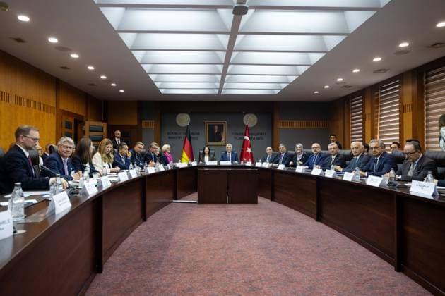 6th Term Meeting of the Turkiye-Germany JETCO held in Ankara ANKARA, TURKIYE - JUNE 19: Turkish Minister of Trade Omer Bolat (C-R) and German Minister for Economic Affairs and Energy Katherina Reiche (C-L) attend the 6th Term of the Turkiye-Germany Joint Economic and Trade Commission (JETCO) and roundtable meetings with business representatives from both countries, at the Turkish Ministry of Trade in Ankara, Turkiye, on June 19, 2026. Didem Mente Anadolu Ankara Turkey. Editorial use only. Please get in touch for any other usage.  Copyright: x2026xAnadoluxDidemxMentex