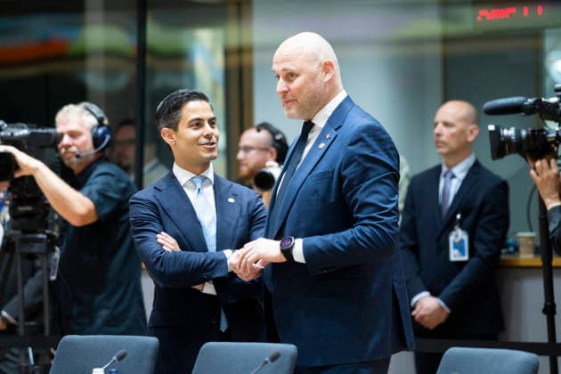 European Council - Day 2 Brussels, 19 06 2026 : European Council . Over a two-day summit, EU leaders will discuss key issues such as Europe s economic competitiveness, the EU s long-term budget, defence capabilities, Ukraine and the Middle East. Pix : Andris Kulbergs, Rob Jetten . Credit : Aurore Martignoni CC . Brussels Belgium  Copyright: xContentxCurationx AurorexMartignonix xCCx