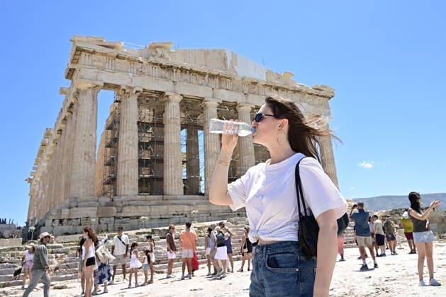 Restoration of Parthenon s western facade completed - Tourists visiting the Parthenon. For the first time in approximately 220 years, the culture ministry is now able to deliver the western facade of the Parthenon as fully restored as possible,in Athens Greece, on 19 June 2026. With the installation of two orthostates in the vacant positions of the western pediment and the completion of the restoration of the backing wall, the architectural integrity of the pediment has been restored. IMAGO ONE INCH PRODUCTIONS ATHENS Greece Copyright: xOnexInchxProductionsx 7004418