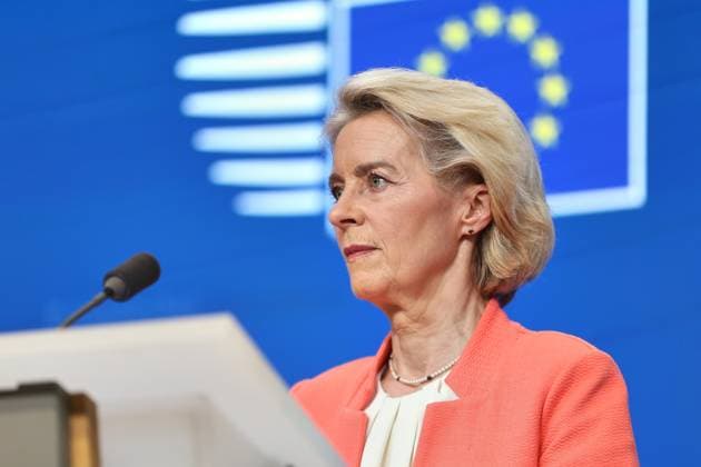 Brüssel, Belgien, 19.06.2026: Europa-Gebäude: Europäischer Rat: Ursula von der Leyen, EU-Kommissionspräsidentin *** Brussels, Belgium, June 19, 2026, European Council Building, Ursula von der Leyen, President of the European Commission,detected_source_language Copyright: xdtsxNachrichtenagenturx dts_124079