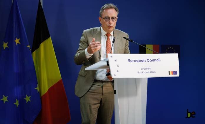 Belgian Prime Minister Bart De Wever answers questions during a press conference after a European Council Summit, Friday 19 June 2026, at the Council of the European Union, in Brussels.  BENOITxDOPPAGNE 178285749