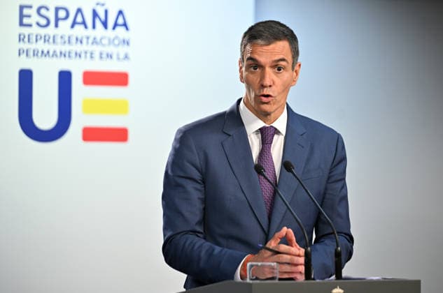Spanish Prime Minister Pedro Sanchez Perez-Castejon BRUSSELS, BELGIUM - JUNE 19: Spanish Prime Minister Pedro Sanchez Perez-Castejon held a press conference following the European Union (EU) Leaders Summit in Brussels, Belgium on June 19, 2026. Dursun Aydemir Anadolu Brussels Belgium. Editorial use only. Please get in touch for any other usage.  Copyright: x2026xAnadoluxDursunxAydemirx