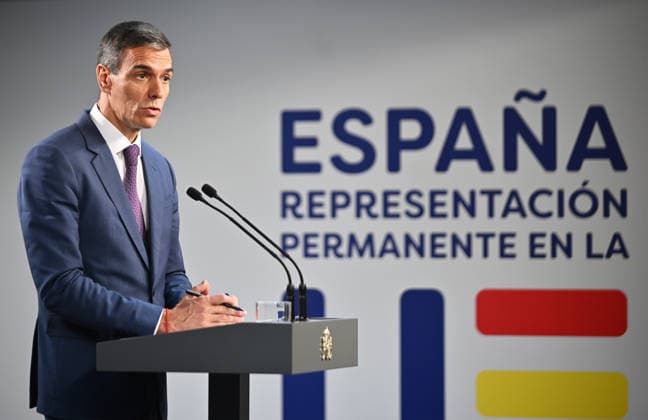 Spanish Prime Minister Pedro Sanchez Perez-Castejon BRUSSELS, BELGIUM - JUNE 19: Spanish Prime Minister Pedro Sanchez Perez-Castejon held a press conference following the European Union (EU) Leaders Summit in Brussels, Belgium on June 19, 2026. Dursun Aydemir Anadolu Brussels Belgium. Editorial use only. Please get in touch for any other usage.  Copyright: x2026xAnadoluxDursunxAydemirx