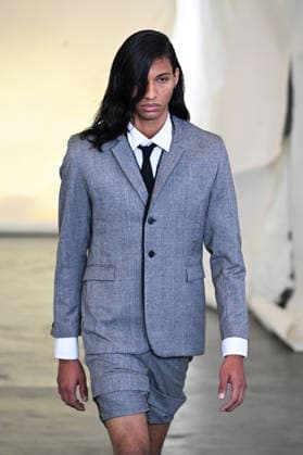 IPA85857205 - Milan, Milan Men™s Fashion Week Spring Summer 2027 - Men™s Fashion, Spring Summer 2027 - Martin Qad fashion show - pictured on the runway: Model  Copyright: xSimonaxChiocciax xSimonaxChiocciax 85857205