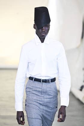 IPA85857202 - Milan, Milan Men™s Fashion Week Spring Summer 2027 - Men™s Fashion, Spring Summer 2027 - Martin Qad fashion show - pictured on the runway: Model  Copyright: xSimonaxChiocciax xSimonaxChiocciax 85857202