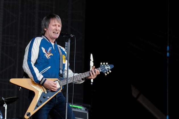 June 19, 2026, Newport, United Kingdom: Tim Wheeler, lead vocalist and guitarist with Northern Irish rock band Ash, performing live on stage at the Isle of Wight. The current line up consists of Tim Wheeler lead vocals, guitar, keyboard..Mark Hamilton bass synth and Rick McMurray drum, percussion Newport United Kingdom  - ZUMAs197 20260619_aab_s197_008 Copyright: xDawnxFletcher-Parkx