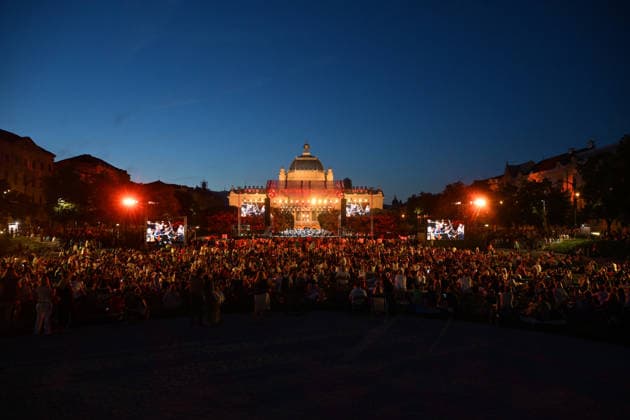Zagreb Classic People attend a cocnert of Zagreb Philharmonic Orchestra performs during Zagreb Classic Music Festival at King Tomislav Square in Zagreb, Croatia on June 19, 2026.  NevaxZganec PIXSELL