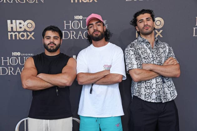 Mohammad Eliraqui, Mohamed Kanj Khamis, Soufiane El Mesaudi bei der Premiere von HOUSE OF THE DRAGON Staffel 3 im Kino International in Berlin am 19.06.2026 *** Mohammad Eliraqui, Mohamed Kanj Khamis, and Soufiane El Mesaudi at the premiere of House of the Dragon Season 3 at the Kino International in Berlin on June 19, 2026 ,detected_source_language