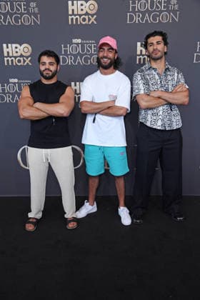 Mohammad Eliraqui, Mohamed Kanj Khamis, Soufiane El Mesaudi bei der Premiere von HOUSE OF THE DRAGON Staffel 3 im Kino International in Berlin am 19.06.2026 *** Mohammad Eliraqui, Mohamed Kanj Khamis, and Soufiane El Mesaudi at the premiere of House of the Dragon Season 3 at the Kino International in Berlin on June 19, 2026 ,detected_source_language