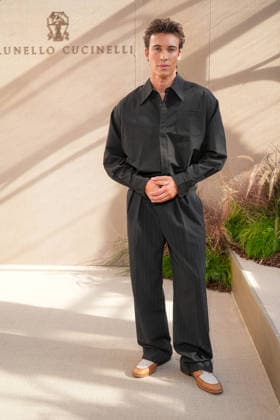 IPA85865364 - Milan, Milan Men™s Fashion Week Spring Summer 2027 - Men™s Fashion, Spring Summer 2027 - Brunello Cuccinelli Show - Arrivals In the photo: Guest  Copyright: xRiccardoxGIordanox xRiccardoxGiordanox 85865364