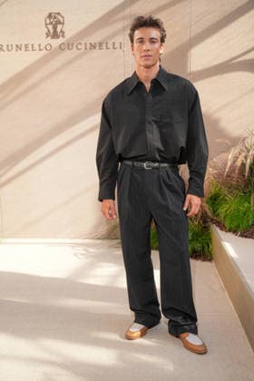 IPA85865365 - Milan, Milan Men™s Fashion Week Spring Summer 2027 - Men™s Fashion, Spring Summer 2027 - Brunello Cuccinelli Show - Arrivals In the photo: Guest  Copyright: xRiccardoxGIordanox xRiccardoxGiordanox 85865365