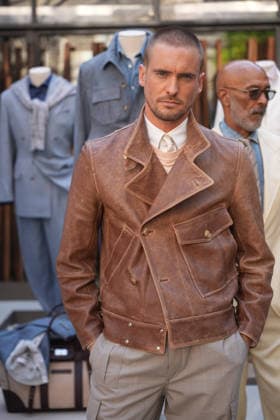 IPA85866364 - Milan, Milan Men™s Fashion Week Spring Summer 2027 - Men™s Fashion, Spring Summer 2027 - Brunello Cuccinelli™s presentation - pictured: Model  Copyright: xRiccardoxGIordanox xRiccardoxGiordanox 85866364