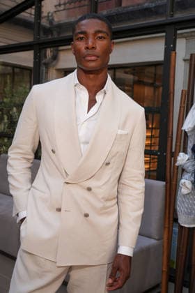 IPA85866337 - Milan, Milan Men™s Fashion Week Spring Summer 2027 - Men™s Fashion, Spring Summer 2027 - Brunello Cuccinelli™s presentation - pictured: Model  Copyright: xRiccardoxGIordanox xRiccardoxGiordanox 85866337