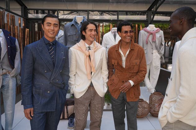 IPA85866334 - Milan, Milan Men™s Fashion Week Spring Summer 2027 - Men™s Fashion, Spring Summer 2027 - Brunello Cuccinelli™s presentation - pictured: Model  Copyright: xRiccardoxGIordanox xRiccardoxGiordanox 85866334
