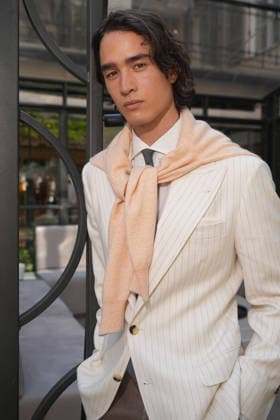 IPA85866347 - Milan, Milan Men™s Fashion Week Spring Summer 2027 - Men™s Fashion, Spring Summer 2027 - Brunello Cuccinelli™s presentation - pictured: Model  Copyright: xRiccardoxGIordanox xRiccardoxGiordanox 85866347