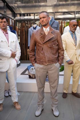IPA85866361 - Milan, Milan Men™s Fashion Week Spring Summer 2027 - Men™s Fashion, Spring Summer 2027 - Brunello Cuccinelli™s presentation - pictured: Model  Copyright: xRiccardoxGIordanox xRiccardoxGiordanox 85866361