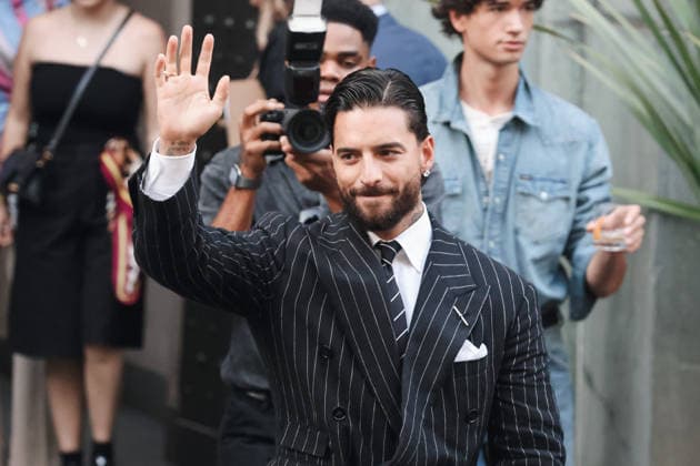 IPA85867437 - Milan, Milan Fashion Week Menswear Spring Summer 2027 - Men s Fashion, Spring Summer 2027 - Ralph Lauren Fashion Show, June 19, 2026 - Guests arrive. Pictured: Maluma (Colombian singer-songwriter)  Copyright: xAlessandroxBremecx xx 85867437