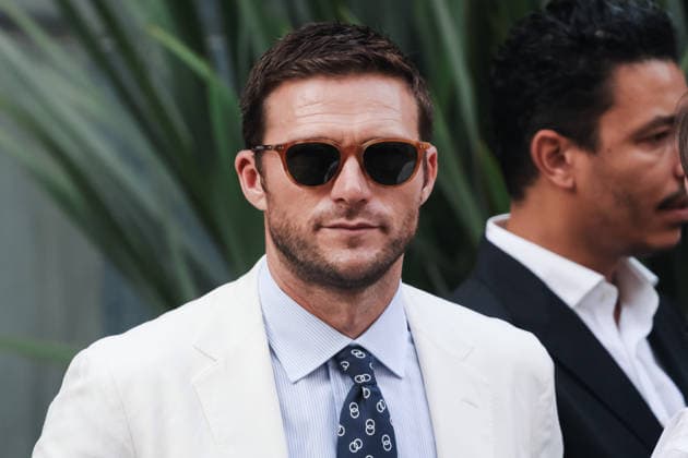 IPA85867445 - Milan, Milan Fashion Week Menswear Spring Summer 2027 - Men s Fashion, Spring Summer 2027 - Ralph Lauren Fashion Show, June 19, 2026 - Guests arriving. Pictured: Scott Eastwood (American actor)  Copyright: xAlessandroxBremecx xx 85867445