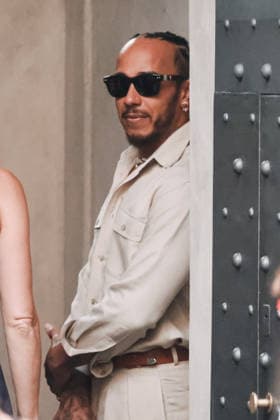 IPA85867458 - Milan, Milan Fashion Week Menswear Spring Summer 2027 - Men s Fashion, Spring Summer 2027 - Ralph Lauren Fashion Show, June 19, 2026 - Guests arriving. Pictured: Lewis Hamilton (Ferrari F1 driver)  Copyright: xAlessandroxBremecx xx 85867458