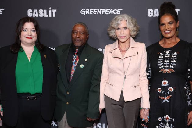 Santa Monica CA June 19: Katie Camosy, Manning Rollerson jr.III, Jane Fonda, Jo Banner. at the Los Angeles Premiere Of Gaslit held at The Laemmle Monica Film Center in Santa Monica, CA. on June 19, 2026 Credit: AdMedia Santa Monica USA - ZUMAa123 20260619_zaa_a123_151 Copyright: xADx