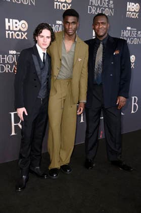 Harry Collett, Clinton Liberty und Abubakar Salim bei der Premiere der 3. Staffel der Sky Now Serie House of the Dragon im Kino International. Berlin, 19.06.2026 *** Harry Collett, Clinton Liberty, and Abubakar Salim at the premiere of Season 3 of the Sky Now series House of the Dragon at Kino International in Berlin, June 19, 2026,detected_source_language Foto:xN.xKubelkax xFuturexImagex dragon_berlin_6739