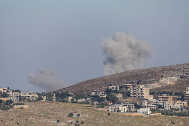Israel continues strikes on southern Lebanon despite U.S.-Iran agreement NABATIEH, LEBANON - JUNE 20: Smoke rises from the town of Shweikin and the Ali al-Tahir hill area in the Nabatieh Governorate of southern Lebanon following Israeli airstrikes on June 20, 2026. The attacks were carried out despite the U.S.-Iran agreement. Ramiz Dallah Anadolu Nabatieh Lebanon. Editorial use only. Please get in touch for any other usage.  Copyright: x2026xAnadoluxRamizxDallahx