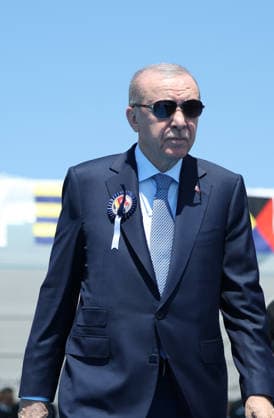 Turkish President Recep Tayyip Erdogan ISTANBUL, TURKIYE - JUNE 20: (----EDITORIAL USE ONLY - MANDATORY CREDIT - TURKISH PRESIDENCY MUSTAFA KAMACI HANDOUT - NO MARKETING NO ADVERTISING CAMPAIGNS - DISTRIBUTED AS A SERVICE TO CLIENTS----) Turkish President Recep Tayyip Erdogan attends the Ceremony for Delivery of Cam. Roman Offshore Patrol Vessel to Romanian Naval Forces, and for Commissioning and Flag-Raising of Turkish Naval Forces’ Platforms at Istanbul Shipyard Command in Istanbul, Turkiye on June 20, 2026. Turkish Presidency Mustafa Kamaci Handout Anadolu Istanbul Turkey. Editorial use only. Please get in touch for any other usage.  Copyright: x2026xAnadoluxTurkishxPresidencyx xMustafaxKamacix xHandoutx