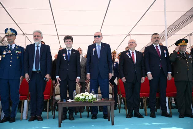 Turkish President Recep Tayyip Erdogan ISTANBUL, TURKIYE - JUNE 20: Turkish President Recep Tayyip Erdogan and the Romanian President Nicusor Dan attend the Ceremony for Delivery of Cam. Roman Offshore Patrol Vessel to Romanian Naval Forces, and for Commissioning and Flag-Raising of Turkish Naval Forces’ Platforms at Istanbul Shipyard Command in Istanbul, Turkiye on June 20, 2026. Arif Hudaverdi Yaman Anadolu Istanbul Turkey. Editorial use only. Please get in touch for any other usage.  Copyright: x2026xAnadoluxArifxHudaverdixYamanx