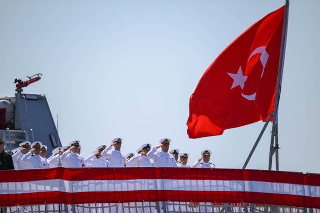 Turkish President Recep Tayyip Erdogan ISTANBUL, TURKIYE - JUNE 20: Turkish President Recep Tayyip Erdogan and the Romanian President Nicusor Dan attend the Ceremony for Delivery of Cam. Roman Offshore Patrol Vessel to Romanian Naval Forces, and for Commissioning and Flag-Raising of Turkish Naval Forces’ Platforms at Istanbul Shipyard Command in Istanbul, Turkiye on June 20, 2026. Arif Hudaverdi Yaman Anadolu Istanbul Turkey. Editorial use only. Please get in touch for any other usage.  Copyright: x2026xAnadoluxArifxHudaverdixYamanx