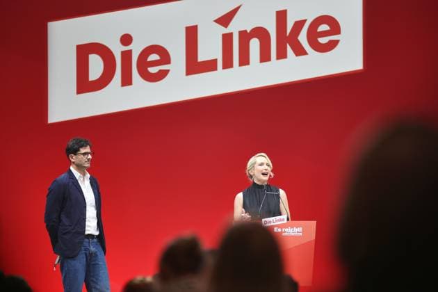 Potsdam, Brandenburg, Deutschland, 20.06.2026: Metropolis-Halle: Bundesparteitag der Linkspartei: Luigi Pantisano und Ines Schwerdtner *** Potsdam, Brandenburg, Germany, June 20, 2026, Metropolis Halle, Federal Party Convention of The Left Party, Luigi Pantisano and Ines Schwerdtner,detected_source_language Copyright: xdtsxNachrichtenagenturx dts_124186