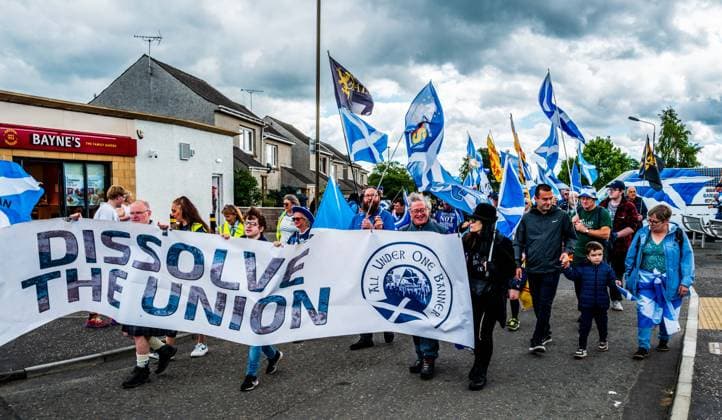 UK: Independence March at Old Stirling Bridge in Stirling, Scotland on 20th June 2026 Saturday 20th June 2026 Independence supporters march from Stirling Bridge to the site of the Battle of Bannockburn. Copyright: xAndrewxWilsonx