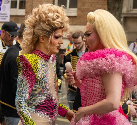 June 20, 2026, Essex, United Kingdom: Cheryl Hole, also known as Cheryl the Queen, talks with another drag performer during the Essex Pride. Essex Pride is a celebration of lesbian, gay, bisexual and transgender life in Essex and beyond, led by Cheryl Hole, also known as Cheryl the Queen. Essex United Kingdom  - ZUMAs197 20260620_aaa_s197_113 Copyright: xIanxDavidsonx