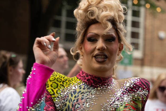 June 20, 2026: A drag performer wears an elaborate blonde wig and a sequinned animal-print costume during Essex Pride in Chelmsford, Essex, UK..Essex Pride is a celebration of lesbian, gay, bisexual and transgender life in Essex and beyond, led by Cheryl Hole, also known as Cheryl the Queen - ZUMAs197 20260620_aaa_s197_102 Copyright: xIanxDavidsonx