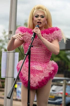 June 20, 2026, Essex, United Kingdom: Cheryl Hole, also known as Cheryl the Queen, performs on stage during the Essex Pride. Essex Pride is a celebration of lesbian, gay, bisexual and transgender life in Essex and beyond, led by Cheryl Hole, also known as Cheryl the Queen. Essex United Kingdom - ZUMAs197 20260620_aaa_s197_109 Copyright: xIanxDavidsonx