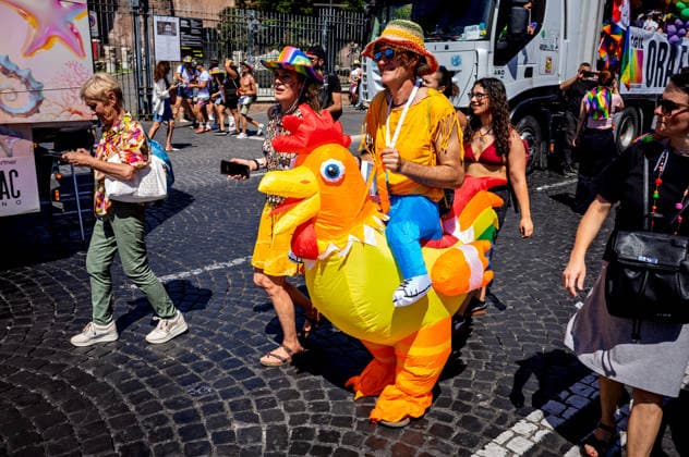 Rome Pride Parade 2026 ROME, ITALY - JUNE 20: People take part the 32st edition of the Pride Parade in support of LGBTQ rights on June 20 2026 in Rome, Italy. Rome Italy Copyright: xStefanoxMontesix