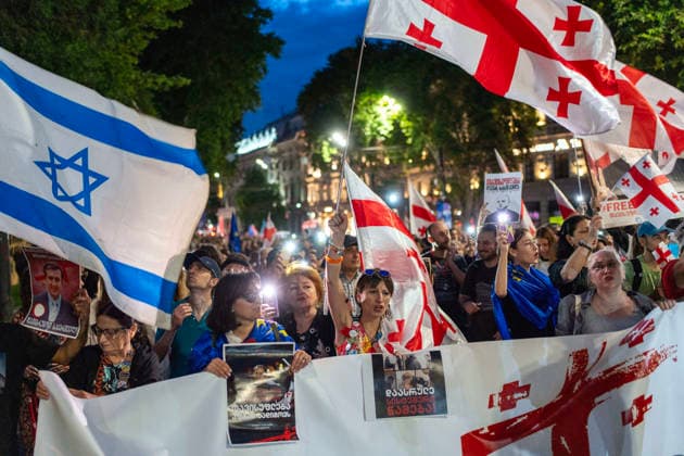 June 20, 2026, Tbilisi, Georgia: Protesters participate on the 570th day of anti-government rallies in Tbilisi. Tbilisi Georgia  - ZUMAz174 20260620_zip_z174_005 Copyright: xMoexZoyarix