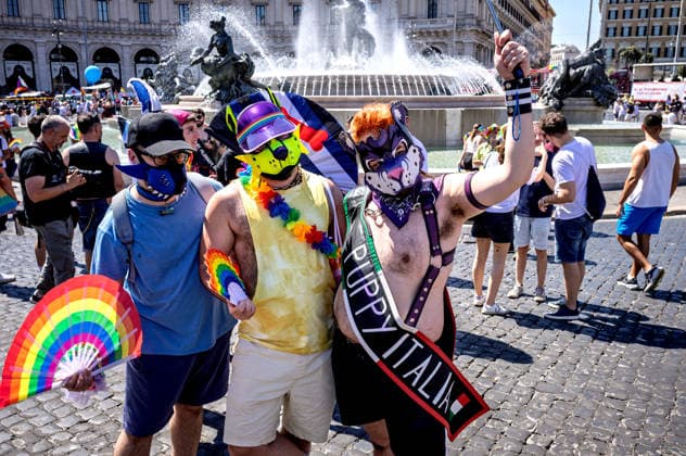 Rome Pride Parade 2026 ROME, ITALY - JUNE 20: People take part the 32st edition of the Pride Parade in support of LGBTQ rights on June 20 2026 in Rome, Italy. Rome Italy Copyright: xStefanoxMontesix