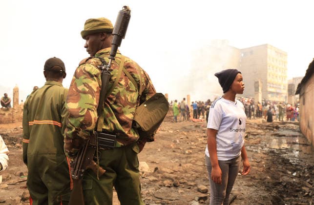 Blaze destroys shops at Nairobi s Gikomba Market NAIROBI, KENYA - JUNE 21: People inspect the damage and try to salvage their belongings after a fire broke out at Gikomba Market in Nairobi, Kenya, on June 21, 2026. Numerous shops were destroyed in the blaze as firefighters worked to contain the fire. Lucas Mukasa Anadolu Nairobi Kenya. Editorial use only. Please get in touch for any other usage.  Copyright: x2026xAnadoluxLucasxMukasax
