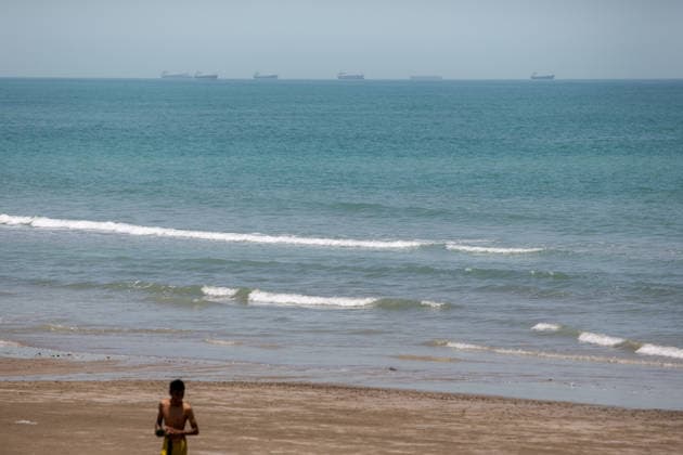 Vessel activity in the Strait of Hormuz KONG, IRAN - JUNE 21: (RESTRICTIONS: No Access Israel Media Persian Language TV Stations Outside Iran Strictly No Access BBC Persian VOA Persian Manoto TV Iran International TV) Iranian commercial ships are seen off the coast of Kong city in southern Iran on June 21, 2026, after the United States eased its blockade in the Strait of Hormuz. Hassan Ghaedi Anadolu Kong Iran. Editorial use only. Please get in touch for any other usage.  Copyright: x2026xAnadoluxHassanxGhaedix
