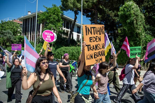 June 21, 2026, Istanbul, Istanbul, Turkey: Activists participate in the 12th Trans Pride March in the Kadikoy district of Istanbul, Turkey, on June 21, 2026. Following the conclusion of the march and after participants had dispersed, police detained several people, including journalists covering the event. The annual march was organized to raise awareness of transgender rights and issues affecting the LGBTQ+ community. Istanbul Turkey  - ZUMAt171 20260621_zip_t171_012 Copyright: xAbdullahxTepelix