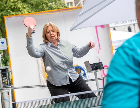 Bärbel Bas EUR, Deutschland, Berlin, 21.06.2026: Bärbel Bas (SPD), Bundesministerin für Arbeit und Soziales am Tag der offenen Tür im BMAS - Mitreden.Mit Bas im Bürger*innendialog. *** Bärbel Bas (EUR), Germany, Berlin, June 21, 2026 Bärbel Bas (SPD), Federal Minister of Labor and Social Affairs, at the Open House at the Federal Ministry of Labor and Social Affairs (BMAS) Have Your Say with Bas in the Citizens’ Dialogue,detected_source_language