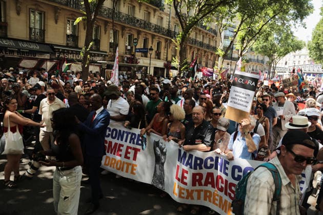 Anti-racism and anti-far-right demonstration held in Paris PARIS, FRANCE - JUNE 21: People gather for a protest against racism and the far-right in the Barbes neighborhood of Paris, Ile-de-France region, France on June 21, 2026. Mohamad Salaheldin Abdelghani Alsayed Anadolu Paris France. Editorial use only. Please get in touch for any other usage.  Copyright: x2026xAnadoluxMohamadxSalaheldinxAbdelghanixAlsayedx