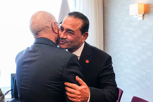 Zurich Switzerland Iran-US Talks Pakistan army chief Asim Munir (R) greets Iranian parliament speaker Mohammad Bagher Ghalibaf during a meeting in Zurich, Switzerland, on June 21, 2026. The meeting takes place on the sidelines of Iran-US talks aimed at easing tensions between Tehran and Washington, with Pakistan and Qatar involved in mediation efforts. Zurich Zurich Switzerland Copyright: xHamedxMalekpourx