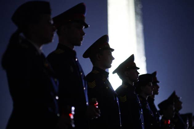 RUSSIA, MOSCOW - JUNE 21, 2026: People take part in an event titled Candle of Remembrance at Victory Museum. The event commemorates the 85th anniversary of Nazi Germany s invasion of the Soviet Union in WWII. Mikhail Tereshchenko TASS  94120883