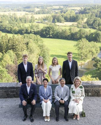 Japan emperor, empress in Belgium Japan s Emperor Naruhito (front row, 2nd from R) and Empress Masako (front row, 2nd from L) pose for a photo with Belgium s King Philippe (front row, far L) and Queen Mathilde (front row, far R) at the Royal Castle of Ciergnon in Houyet, southern Belgium, a residence and summer retreat of the Belgian royal family, on June 21, 2026. Standing behind them are (from R to L) Prince Gabriel, Princess Elisabeth, Princess Eleonore and Prince Emmanuel. (Pool photo)  A14AA0005619781P