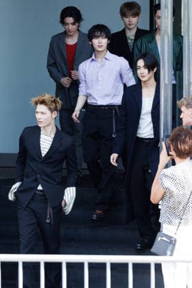 News - Prada - Arrivals - Milan Fashion Week - Menswear Spring Summer 2027 MILAN, ITALY - JUNE 21, 2026: Jake, Sunghoon, Jay, Sunoo, Jungwon and Ni-ki of Enhypen leaves the Prada fashion show during the Milan Fashion Week - Menswear Spring Summer 2027 on June 21, 2026 in Milan, Italy. Photo: Cinzia Camela. Milan Fondazione Prada Italy Copyright: xCinziaxCamelax xLiveMediax LPN_2529859