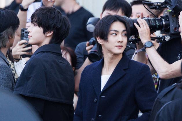 News - Prada - Arrivals - Milan Fashion Week - Menswear Spring Summer 2027 MILAN, ITALY - JUNE 21, 2026: Sunoo and Jungwon attend the Prada fashion show during the Milan Fashion Week - Menswear Spring Summer 2027 on June 21, 2026 in Milan, Italy. Photo: Cinzia Camela. Milan Fondazione Prada Italy Copyright: xCinziaxCamelax xLiveMediax LPN_2530057