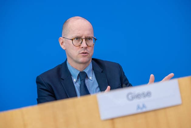 Regierungspressekonferenz vom 22. Juni 2026. Deutschland, Berlin: Sprecher des Auswärtigen Amts Martin Giese. *** Government Press Conference on June 22, 2026, Berlin, Germany; Martin Giese, Spokesperson for the Federal Foreign Office,detected_source_language