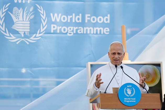 June 22, 2026, Rome, ITALY: Pope Leo XIV during his first visit to the United Nations World Food Programme (WFP) headquarters in Rome, Italy, 22 June 2026. ANSA FABIO FRUSTACI. Rome ITALY  - ZUMAa110 20260622_zaf_a110_003 Copyright: xFabioxFrustacix